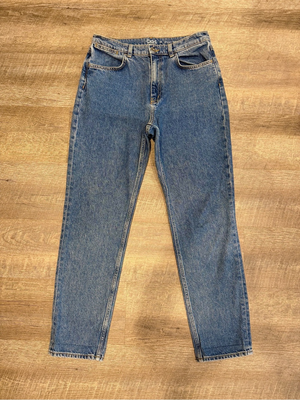 COS Women’s Size 29 Regular Straight Leg High Rise Full Length Jeans Blue Cotton
